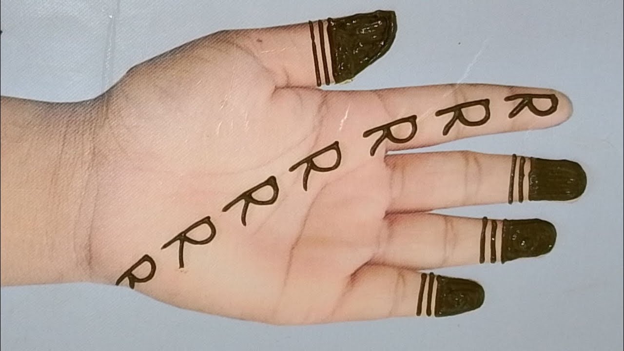 R Alphabet Easy Mehandi Design Trick /Karwachauth Diwali Special Simple ...