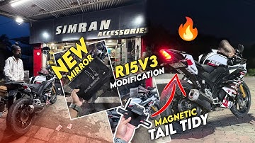 Yamaha R15 Best Modification⚡️Projector Led Indicators | Tail Tidy & Stealth Mirror Installation 🔥🥵