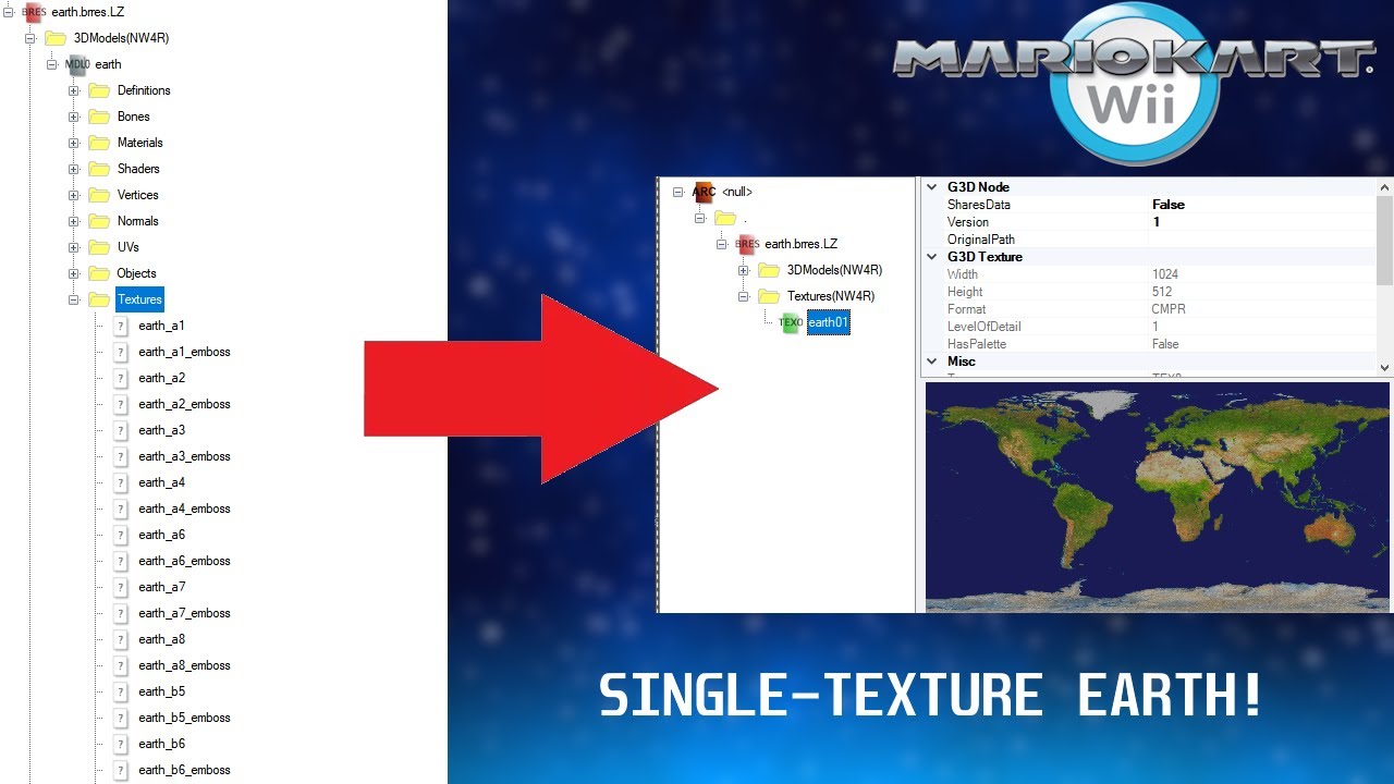 [MKWii] - Single-texture Earth model template (Showcase/Release)