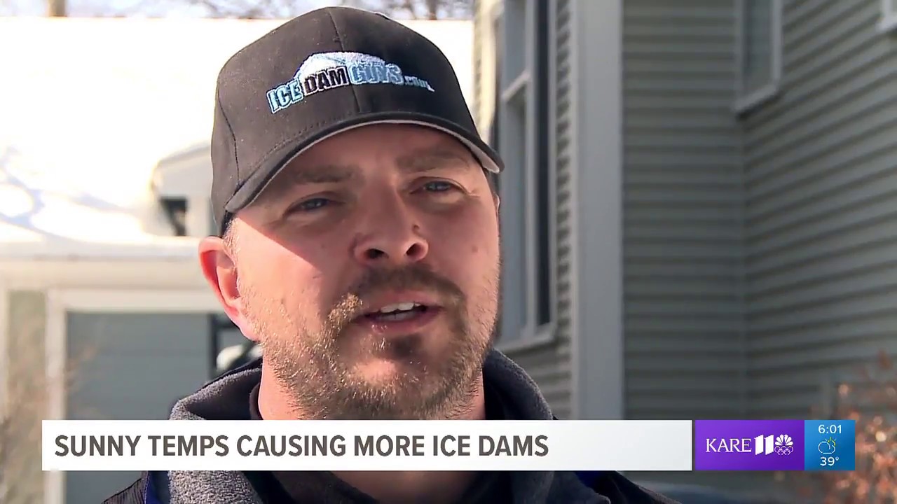 Winter thaw causing ice dams in the Twin Cities area - YouTube