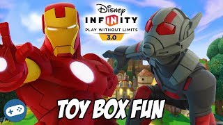 Disney Infinity 3.0 Iron Man and Ant Man Toy Box Fun Gameplay with Owen and Liam. We are doing a Disney Infinity 3.0 Toy Box 