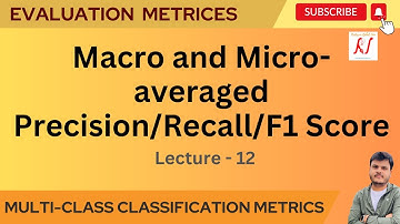 Multiclass Classification Metrics Macro vs Micro-averaged Precision/Recall/F1 Score Explained | L-12