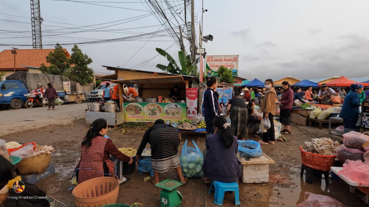 Namga Fresh Foods Farmer Morning Market In Phonsavan Laos - YouTube