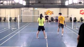 20140802 楊楨+慕婷 vs 登紘+Vee 於劍新羽球館 小周隊