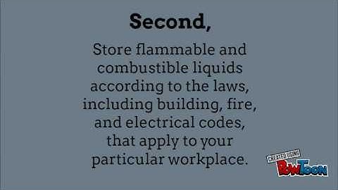 Handling flammable substances