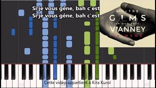 Maitre Gims ft Vianney - La même - Karaoke / Piano synthesia tutorial (+ Paroles et partition) chords