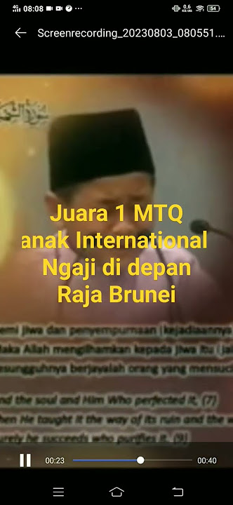 Qori Internasional nafas panjang Baca  Al-Quran di depan Raja Brunei Darussalam