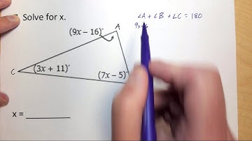 Triangle sum theorem with algebra