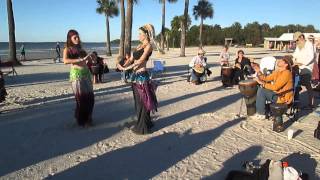 Pine Island FL Drum Circle 1/12/2014 Belly Dance (HD)