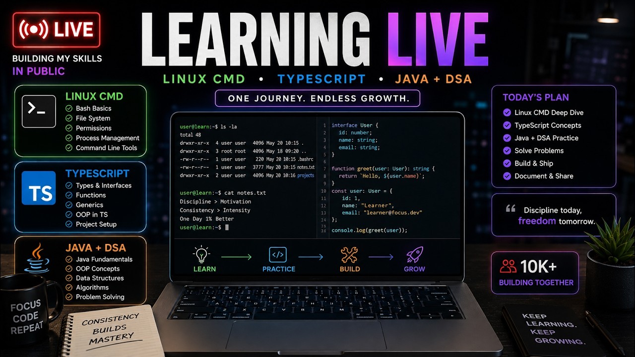 Linux Command Line + TypeScript + Java DSA LIVE Coding Session - YouTube