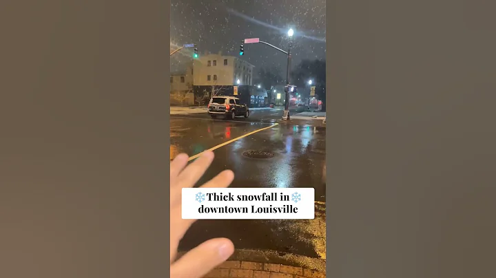 Thick snowfall blankets downtown Louisville