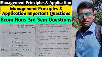 Management Principles And Application 3rd Semester Important Questions | Business Management Paper