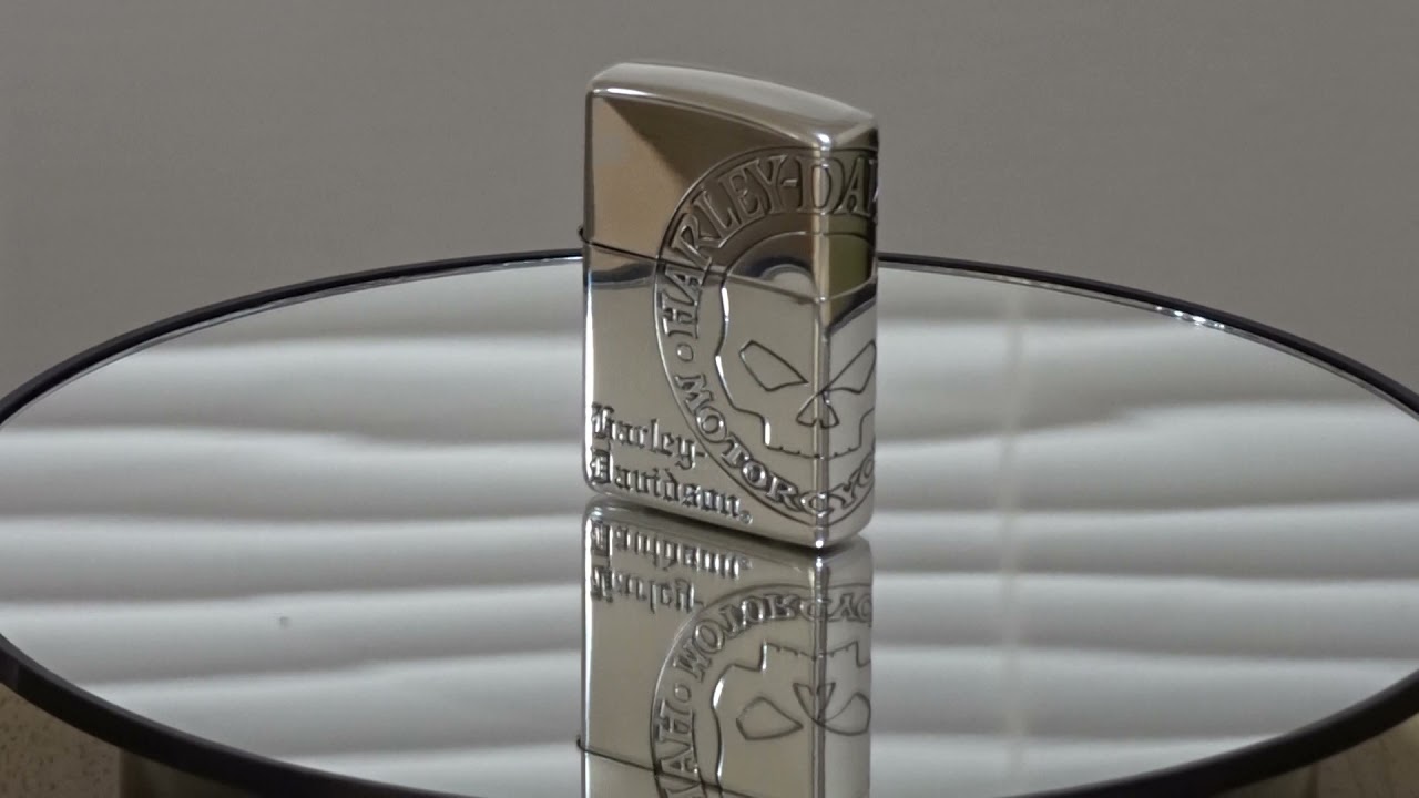 ZIPPO ライター ハーレーダビッドソン ジッポ スカル3面彫刻 シルバー 