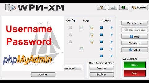 How to login phpMyAdmin of WPИ-XM Server Stack?