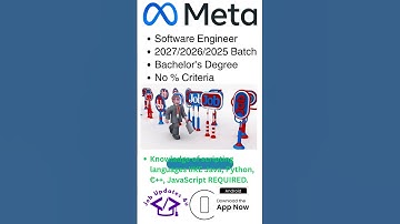 Meta is hiring Software Engineer | 2027/2026/2025 Batch | Selection Process? | Skills ? #itjobs
