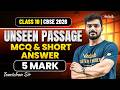 Class 10 Tamil | CBSE 2026 | Unseen Passage | MCQ and Short answer | 5 Mark | Tamizhan Sir