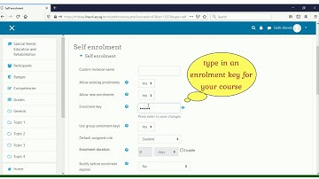 Creation of a course enrolment key