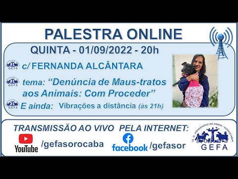 Assista: Palestra online - c/ FERNANDA ALCÂNTARA (01/09/2022)