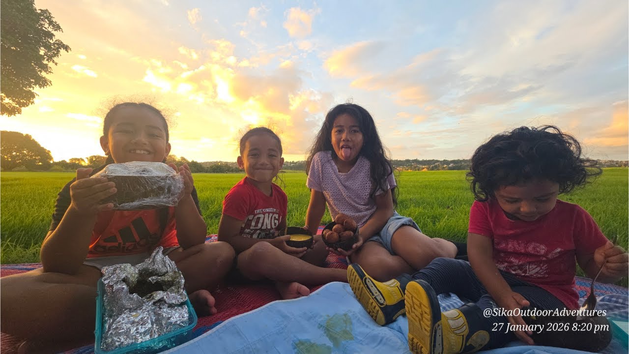 Family Picnic And Kids Fishing 