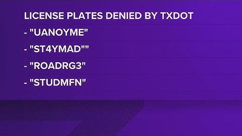 List of rejected personalized license plate requests