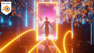 Night Forest Scene In Blender