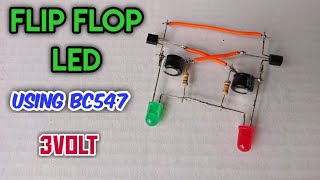 Flip flop LED flasher circuit using transistor BC547 | How to make Flip flop LED with BC547