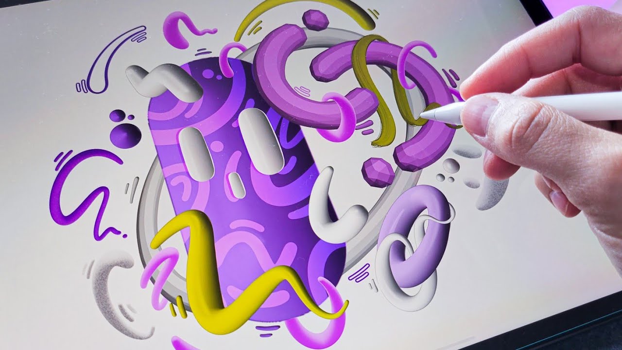 Satisfying 3D Abstract on iPad Pro - Procreate - YouTube