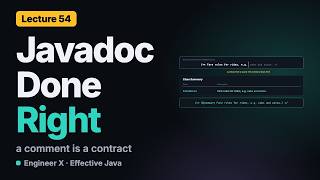 How to Write Javadoc in Java: @param, @return, @throws and the Summary Line | Effective Java L54