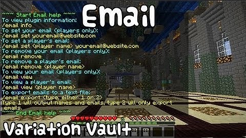 Minecraft Bukkit Plugin - Email - Players set their emails for admin