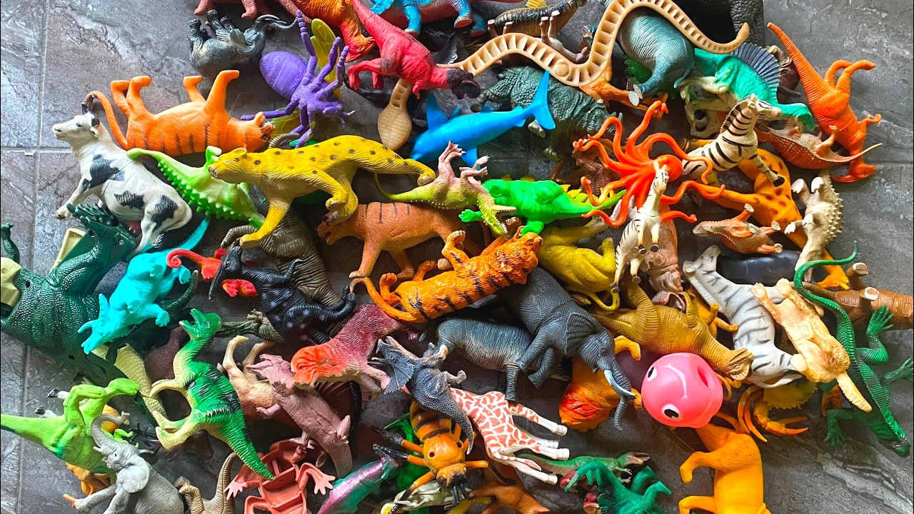 ASMR Animal & Dinosaur Figures Sounds | Satisfying Tapping and Dropping | No Talking