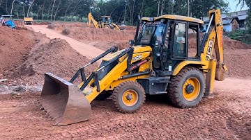 Jcb 3dx dozing and levelling soil to downwards #jcb #jcb3dx #jcbcartoon #jcbmachine #jcbdozer 