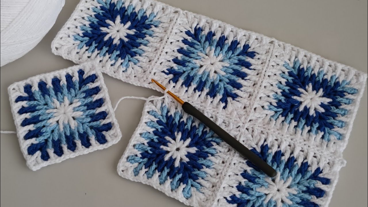 İp Koparmadan Mozaik Kare Motif Birleştirme Nasıl Yapılır? - Beginner Crochet Granny Square Joining