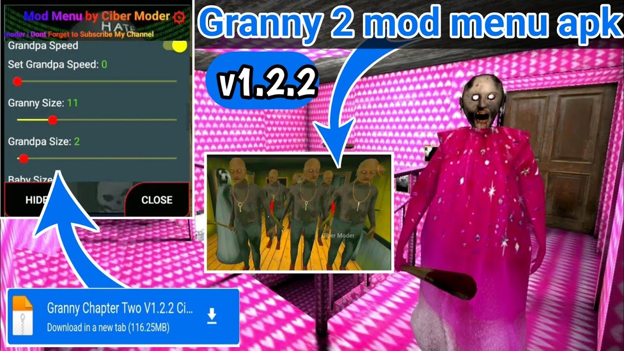 Granny Chapter 2 Mod Menu APK V1.2.2 Free Download, granny