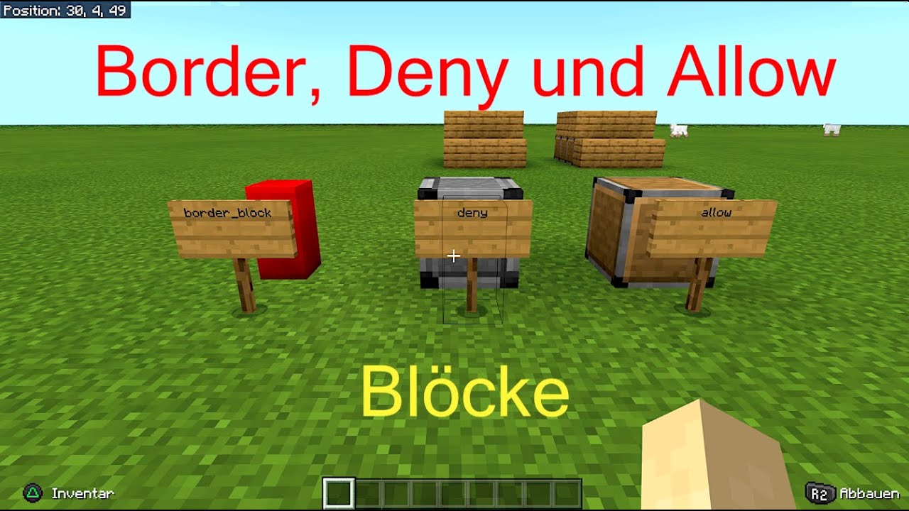 Minecraft PS4 Border Deny und Allow Block Kurzgesagt! YouTube
