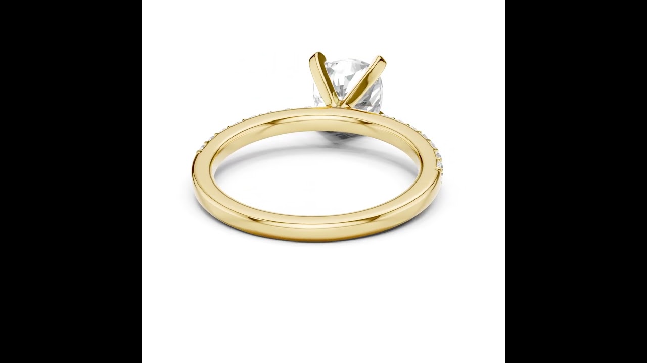 Cushion Cut Diamond Engagement Ring With Diamond Band