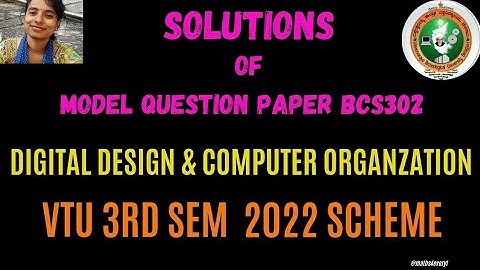 Solutions of Model Question Paper| DDCO | BCS302 |3rd Sem |2022 Syllabus | VTU