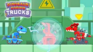 Dinosaur Coding Trucks #6 - Save the Power Station with a Robot Raptor