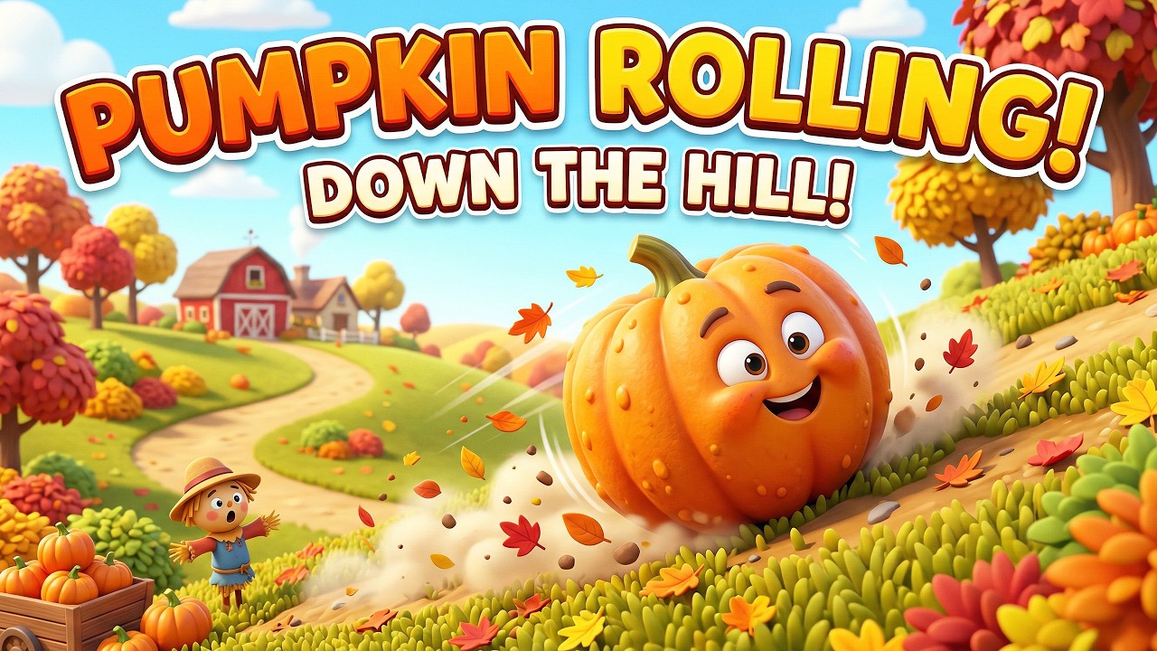 🎃 Fun Pumpkin Rolling Down the Hill | Kids Halloween Adventure