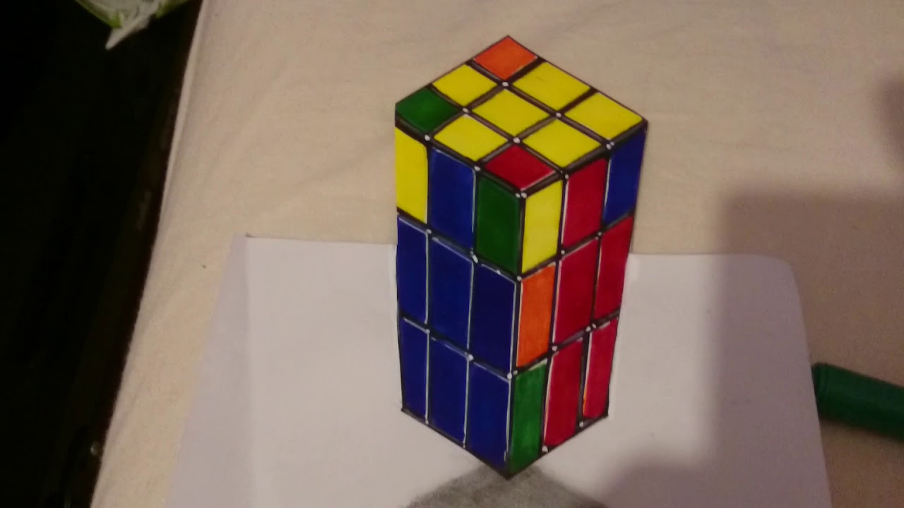 Illusion Rubix Cube Drawing