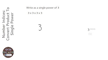 Number Indices: Convert Product To Single Power (Grade 2) - OnMaths GCSE Maths Revision