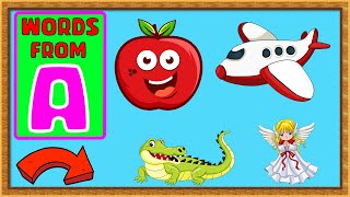 5 Words From A | Words From A | A For Apple | Words From Alphabets screenshot 1