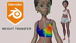 How to Transfer Vertex Weights with Data Transfer Modifier. #blendertutorial #blender3d