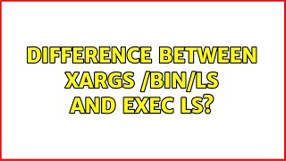 Celebrity Difference between xargs /bin/ls and exec ls? (3 Solutions!!) Profile