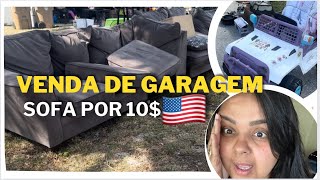 UM CONJUNTO DE SOFÁ POR 10$ | MUITA COISA BOA E BARATA | COMO É VENDA DE GARAGEM DOS ESTADOS UNIDOS