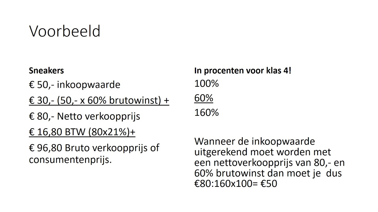 Consumentenprijs berekenen YouTube