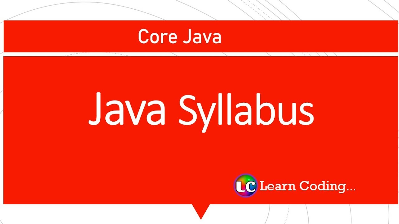 Core Java Syllabus | Learn Coding