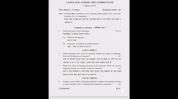 B.Ed previous paper  language across the curriculum (2021)#B.ED