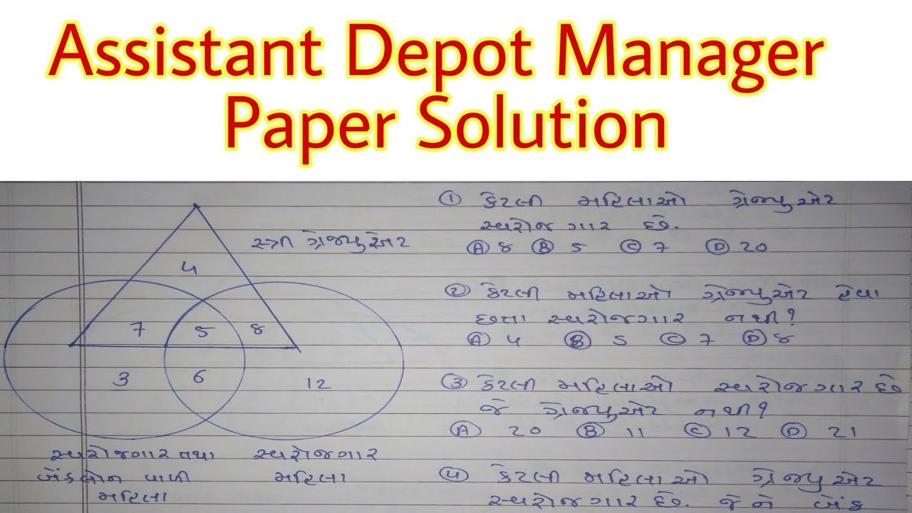 Assistant Depot Manager Paper Solution