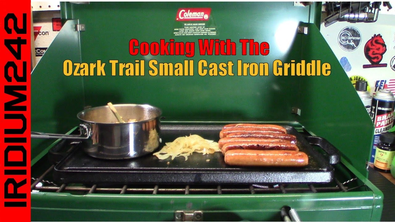 cooking on the camp stove with cast iron 