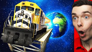 Jumping The UNSTOPPABLE TRAIN Into SPACE In GTA 5 (Mods)